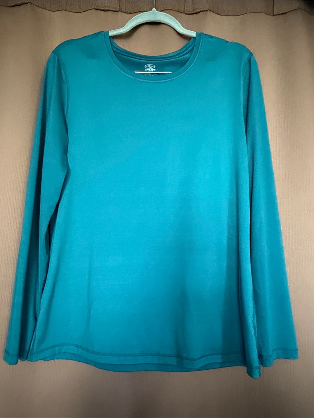 Athletic Works Teal Scoop Neck Long Sleeve Top